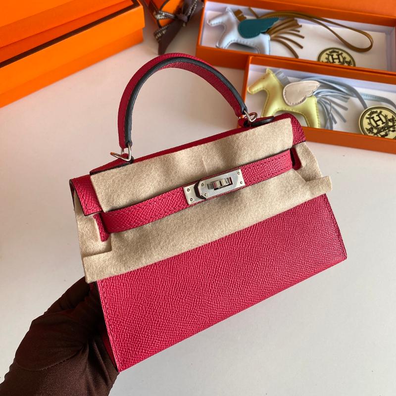 Hermes Kelly Mini Second Generation 22EP i6 Ultimate Pink Silver Button
